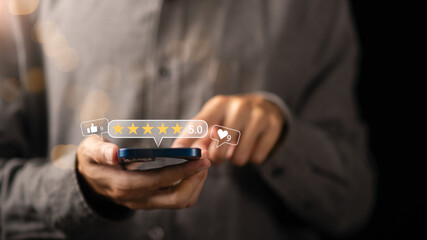 Customer review satisfaction feedback survey concept ,consumers opinion ,rate and review them online ,excellent survey ,Services and Products and Customer Engagement ,Quality Assessment