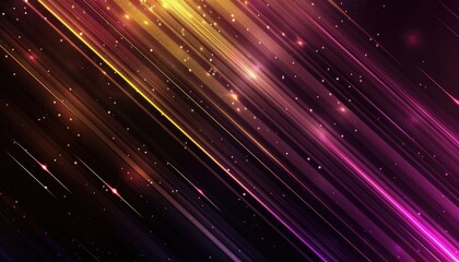 Obraz premium Abstract Diagonal Lines with Glowing Lights on a Dark Background