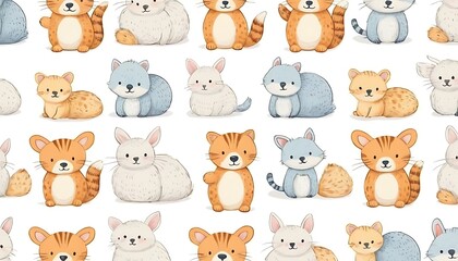 cat pattern background,Cat Outline Seamless,pet, cat, illustration, animal, pattern, vector, background, colors, doodle, emotion, feline, horizontal, no people, outline, paw, puppy, 21