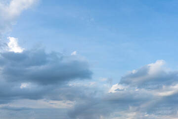 Blue Sky with Fluffy White Clouds on a Sunny Day