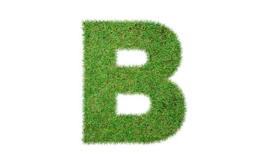 Green Grass Letter b on Transparent, Perfect for Eco and Nature-Themed Designs