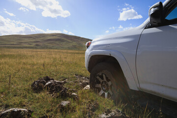 Offroad car got stuck in the mud
