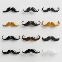 Mustaches icon, hipster sign, Fathers day symbol, barber logo, human whisker, vintage moustache emblem