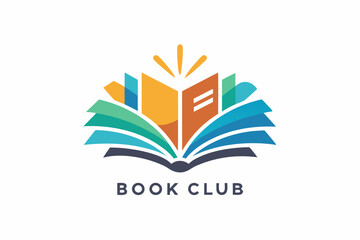 Minimalist book club logo collection for education and literature themes