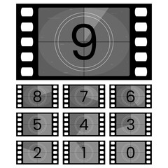 Old movie film long strip set