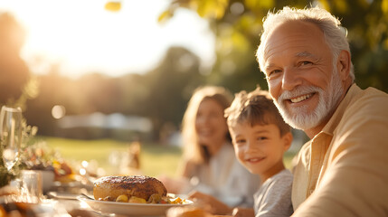 A multi-generational family from different ethnic background