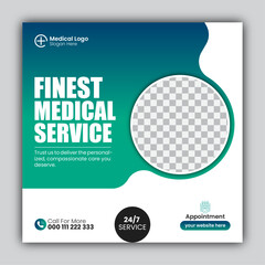 Medical Healthcare social media post design template 