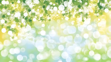 Fototapeta premium Abstract Green and White Bokeh Background for Nature Spring and Summer Designs