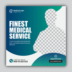 Medical Healthcare social media post design template 