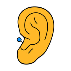 tragus piercing earring line icon vector. tragus piercing earring sign. isolated symbol illustration