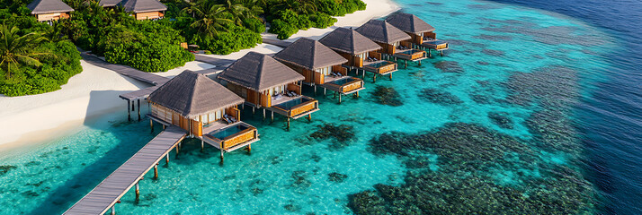 A seaside resort, panorama wallpaper, a beautiful and charming place to stay with a comfortable atmosphere.