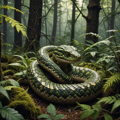 Snake in the tree background