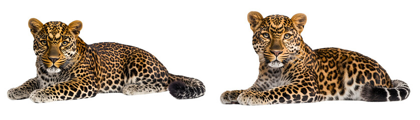 Fototapeta premium Leopard with distinctive rosettes on its fur, resting gracefully