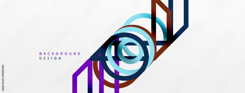 Poster abstract background - colorful circle lines technology or business digital template