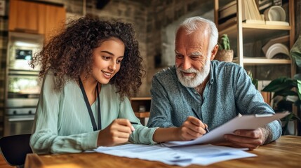 The Elderly Man and Young Woman