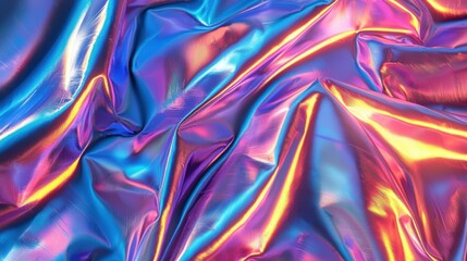 Fototapeta premium Colorful Foil Fabric Abstract Background Texture