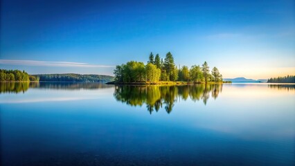 Obraz premium Minimalist reflections in a glass lake water