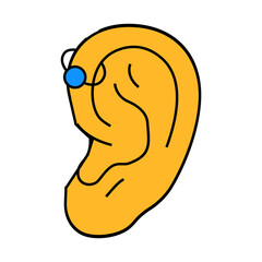 forward helix piercing earring line icon vector. forward helix piercing earring sign. isolated symbol illustration