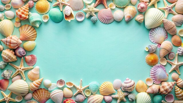 Minimalist seashell frame wallpaper