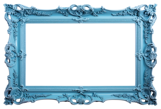 PNG Picture Frame frame blue white background.