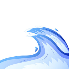 Vector illustration of water waves on transparent background