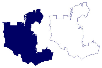 Fototapeta premium Outaouais Administrative region (Canada, Quebec Province, North America) map vector illustration, scribble sketch The Outaouais map