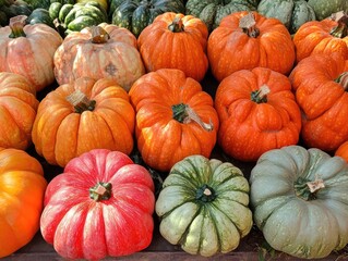 Harvested pumpkins ready for sale