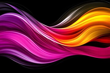 Abstract Wavy Background with Vibrant Pink  Orange  and Yellow Colors