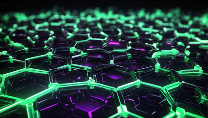 Neon Green Hexagons