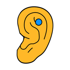 flat piercing earring line icon vector. flat piercing earring sign. isolated symbol illustration