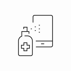 phone screen spray icon sign vector