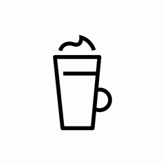 latte cup icon sign vector