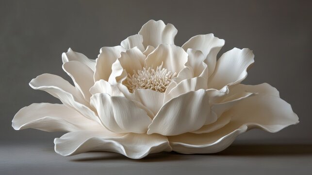 A 3D flower with sculpted, raised petals in an unconventional arrangement, forming a breathtaking and artistic floral display