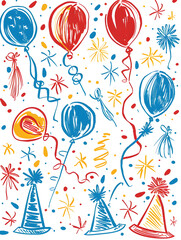 New Year and Christmas card, graphic advertising backgrounds in a doodle 2D illustrator style.