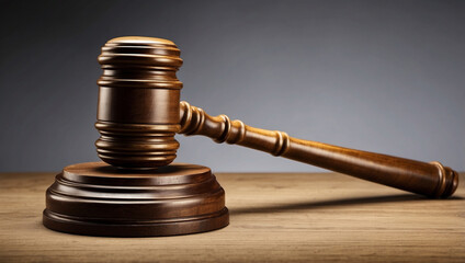 Wooden Gavel on Block