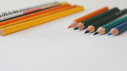 School supplies on white background for back-to-school designs