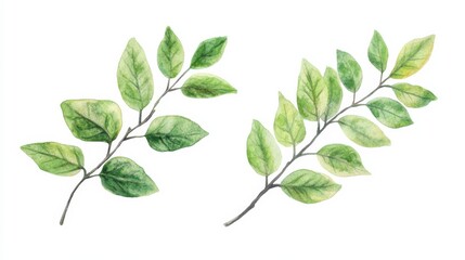 Fototapeta premium set of green leaves