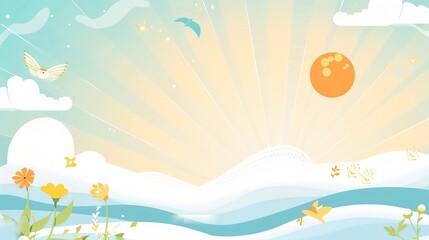 Simple Design on Sunny Background - a bright and cheerful visual. The simple yet appealing design stands out against the warm sunny backdrop