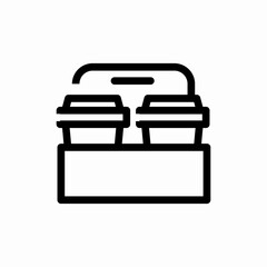 take away coffee cups holder icon sign vector