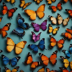 Colorful Flying insect summer butterflies pattern