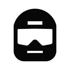 Minimalist Racing Helmet Icon for Sports Design