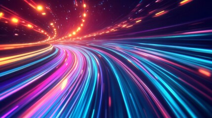 Obraz premium Abstract Representation of Speed and Movement with Colorful Light Trails