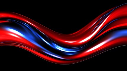 Abstract Red and Blue Swirling Liquid Design
