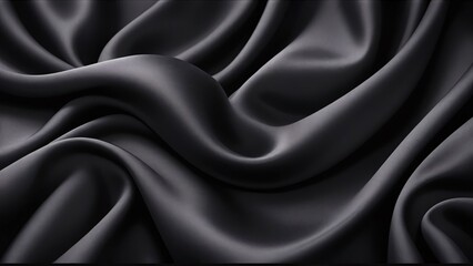 Fototapeta premium Abstract background with soft, flowing, black fabric.