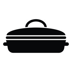 Elegant Black Serving Dish Icon for Culinary Use