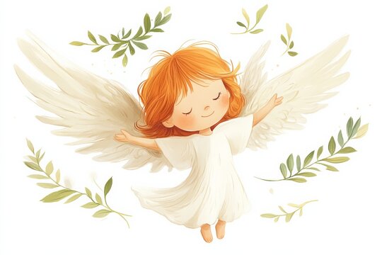 Adorable Christmas Angel Illustration