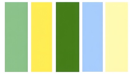 Obraz premium Five Vertical Color Swatches Green Yellow Green Light Blue Yellow