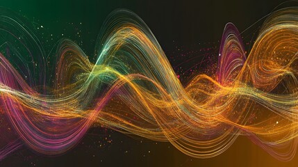 Obraz premium Abstract Swirling Lines with Glittering Particles
