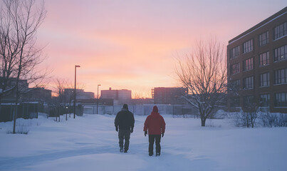 Festive Office Holiday Celebrations with Coworkers &ndash; Christmas Decorations, Snowy Scenes, and Team Bonding