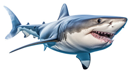 Fototapeta premium PNG Shark animal fish white background.